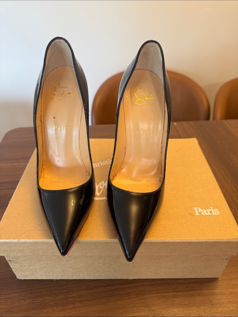 Pre-owned Christian Louboutin Black Patent Pointed Toe Pumps - Classic Stiletto